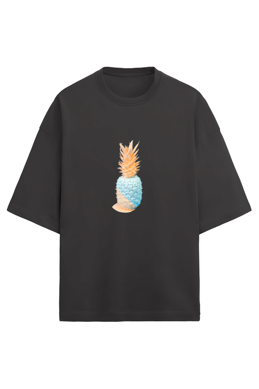 Pineapple - Terry Oversized T-Shirt - Black