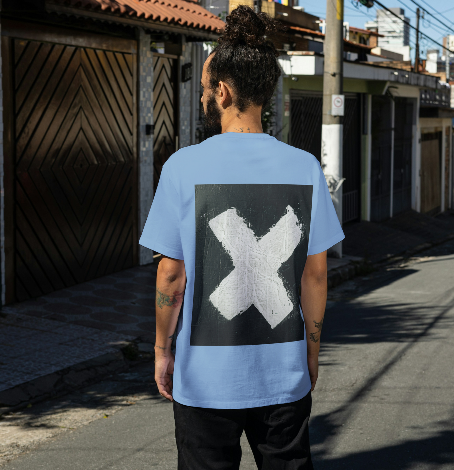 Aspire - Abstract Oversized Tshirt - Baby Blue