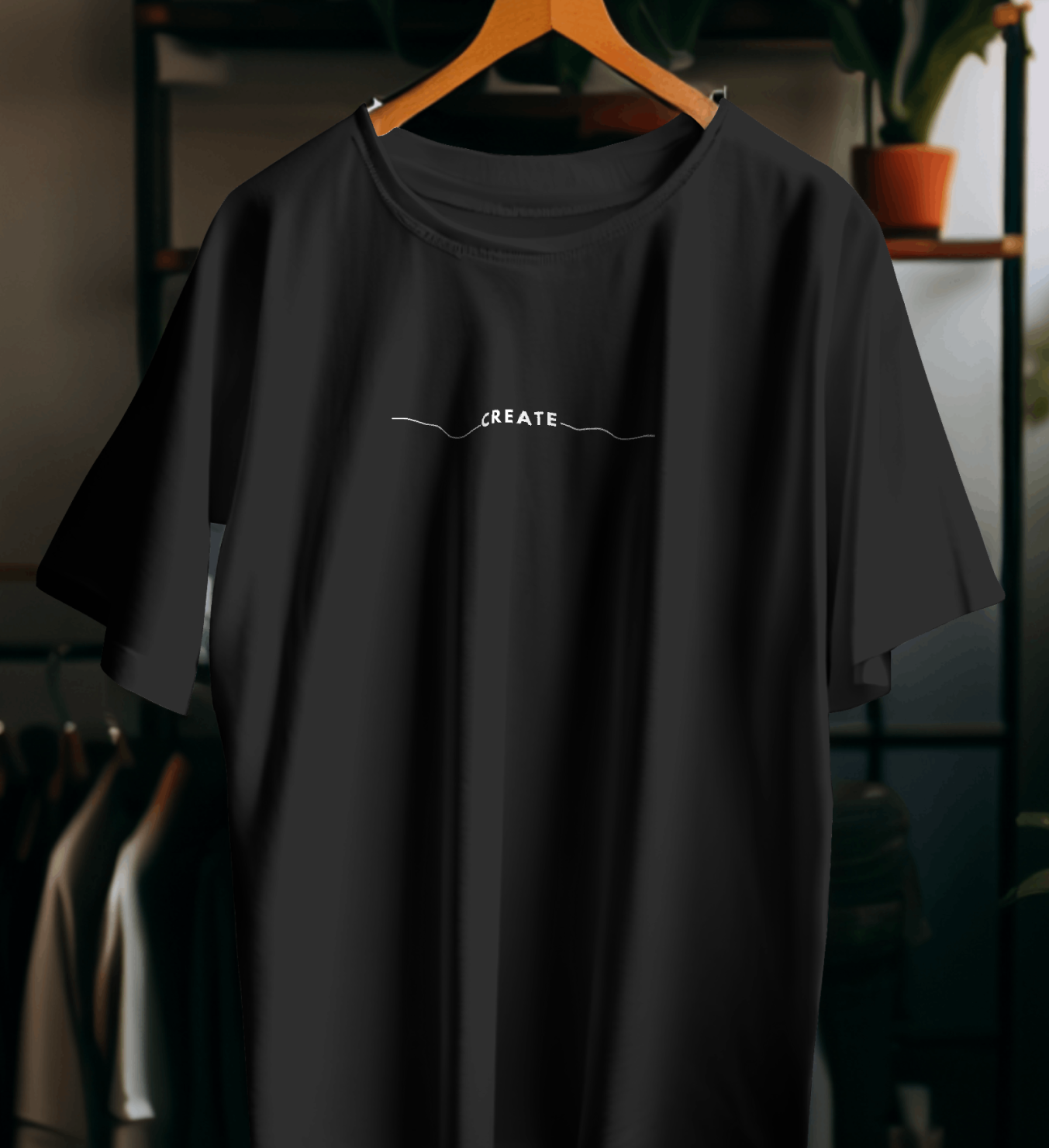 Create - Abstract Oversized Tshirt - Black