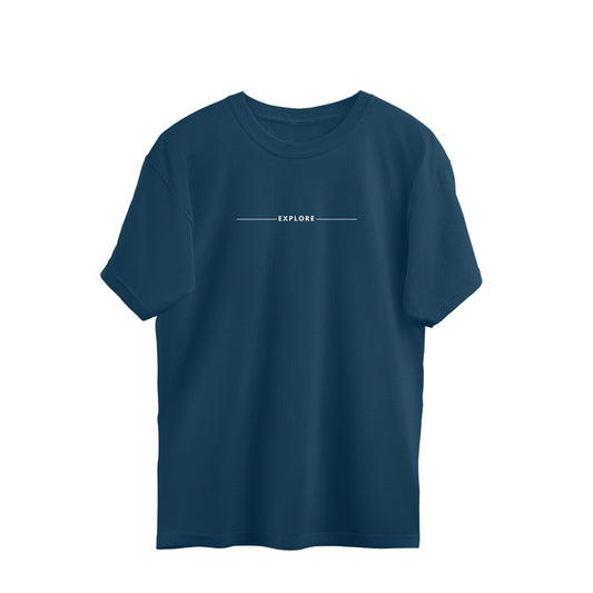 Explore - Abstract Oversized Tshirt - Navy Blue