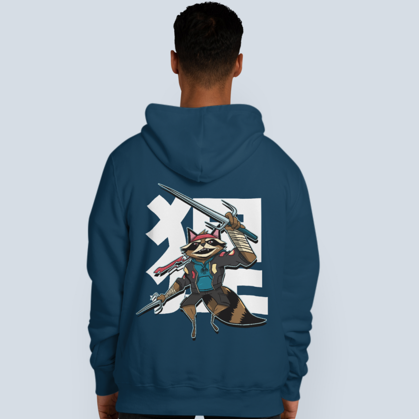 Samurai Racoon - Warrior Animals | Navy Blue Hoodie