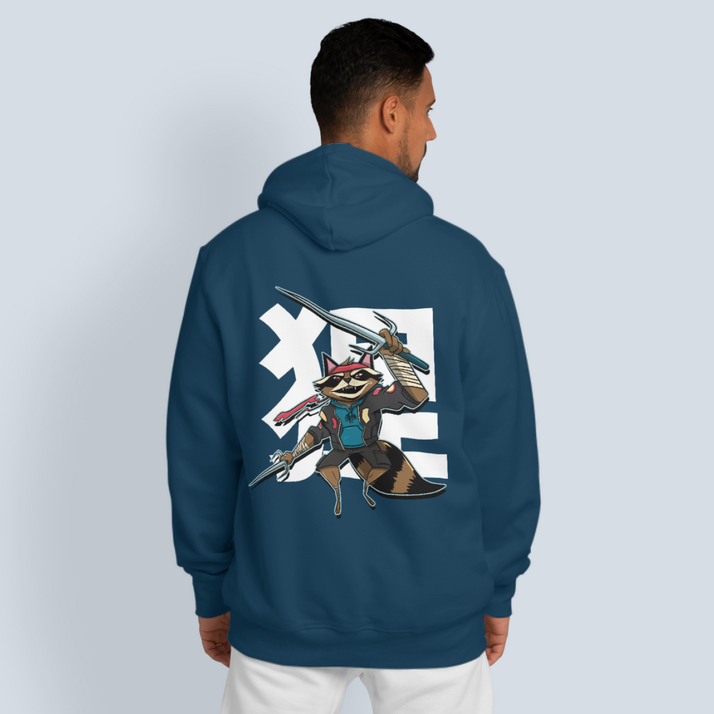 Samurai Racoon - Warrior Animals | Navy Blue Hoodie