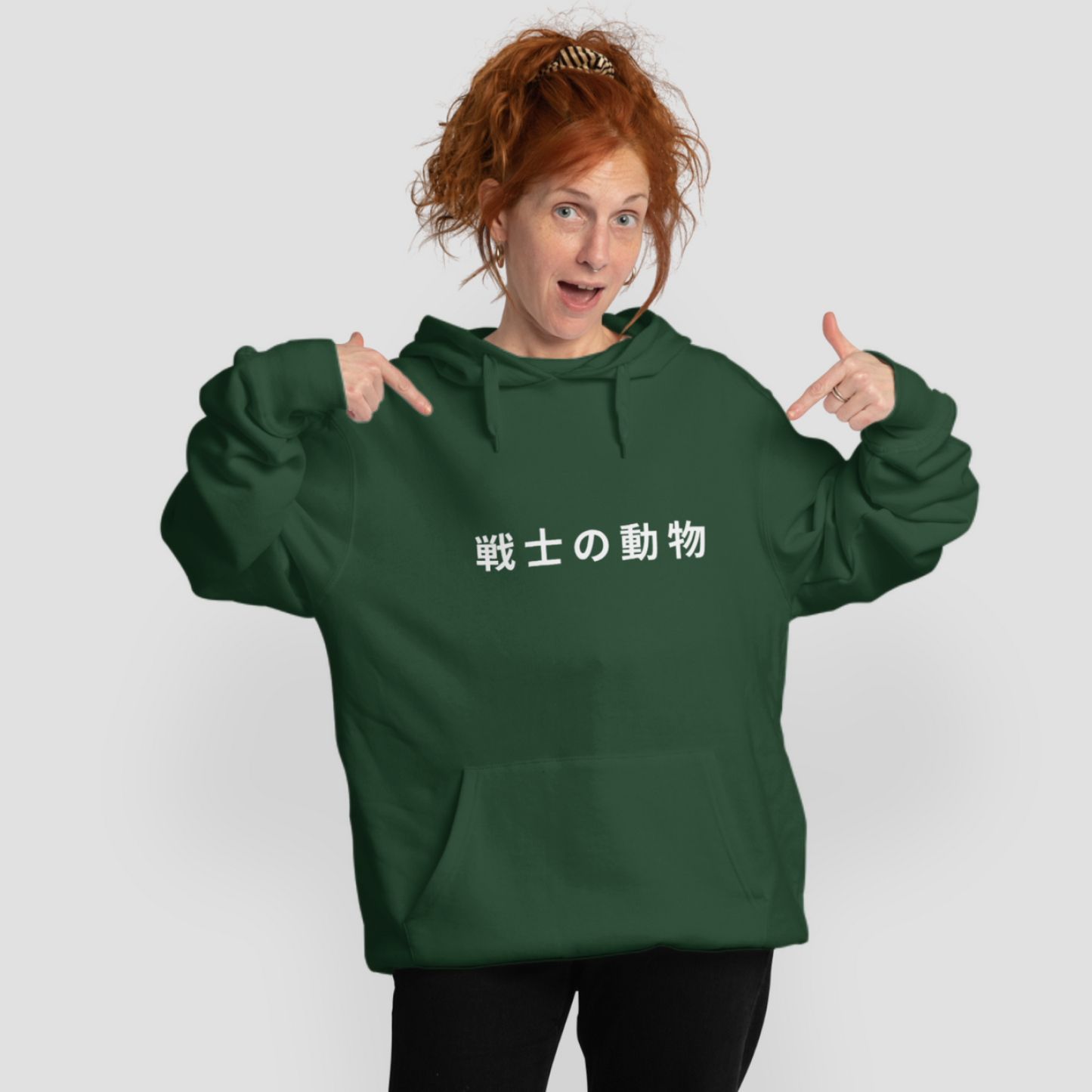 Samurai Axolotl - Warrior Animals | Olive Green Hoodie