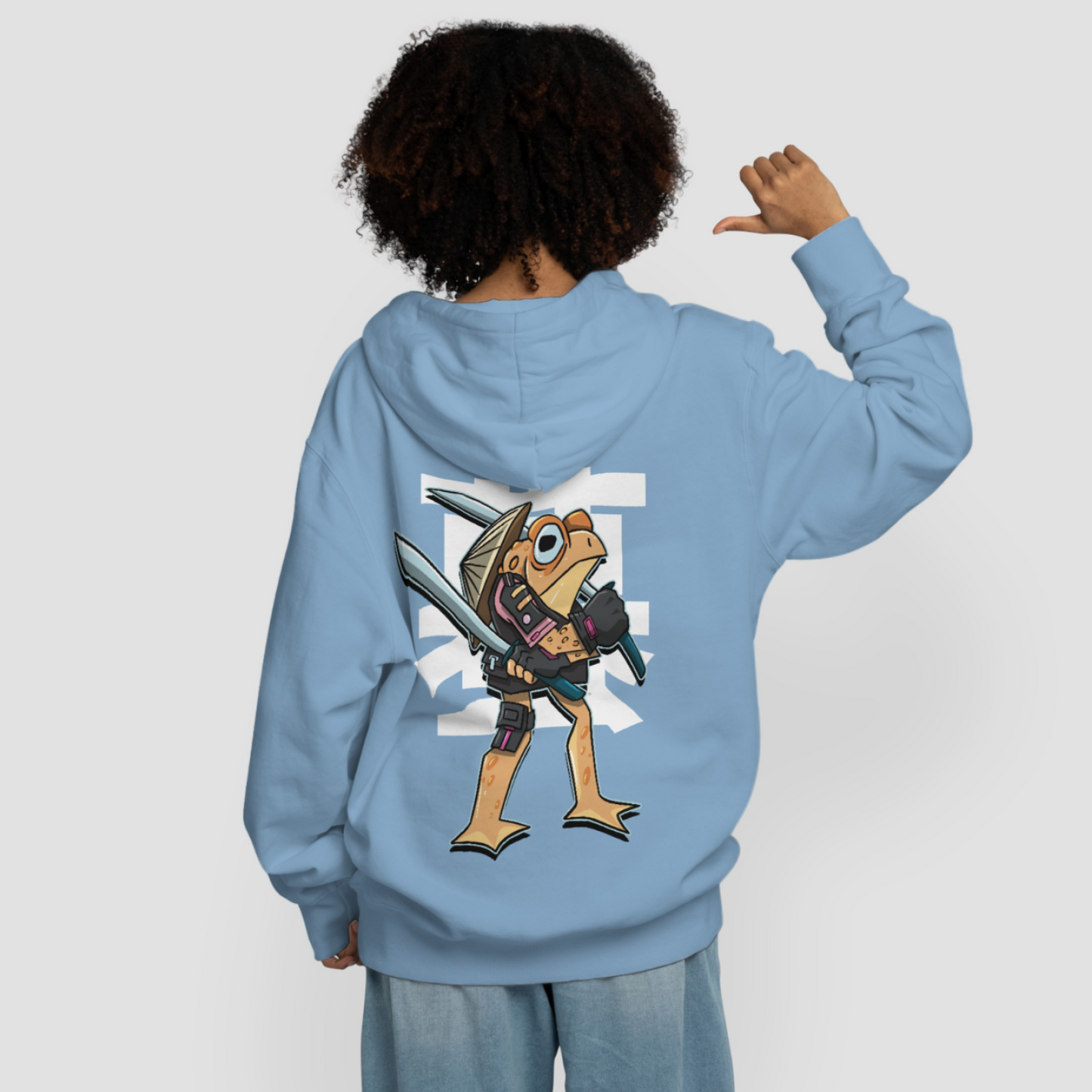 Samurai Toad - Warrior Animals | Baby Blue Hoodie