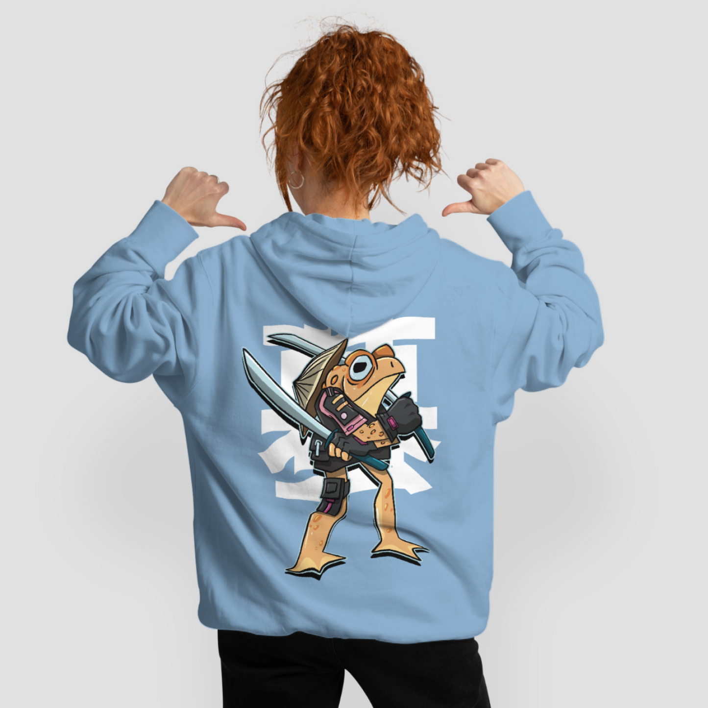 Samurai Toad - Warrior Animals | Baby Blue Hoodie