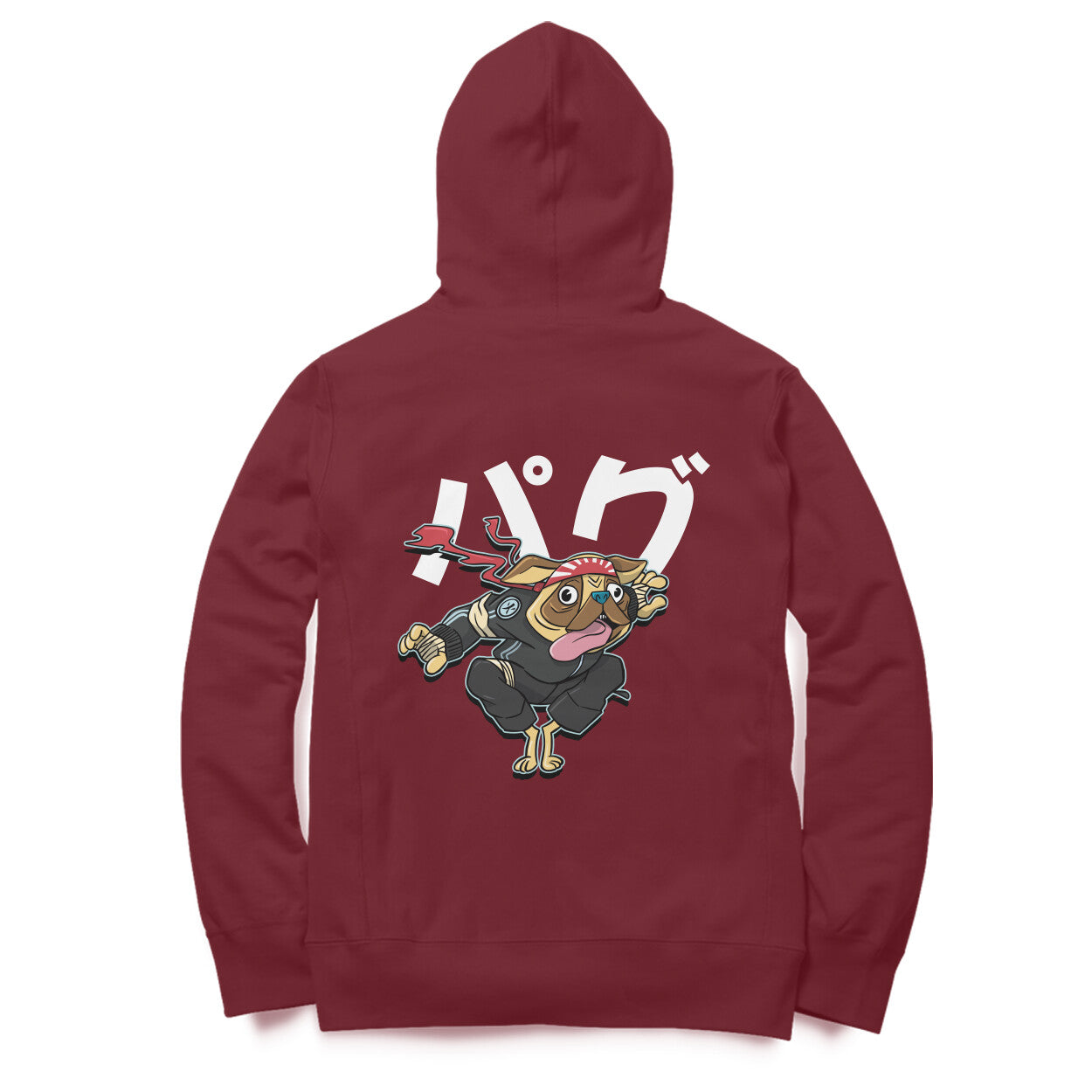 Samurai Pug - Warrior Animals | Maroon Hoodie