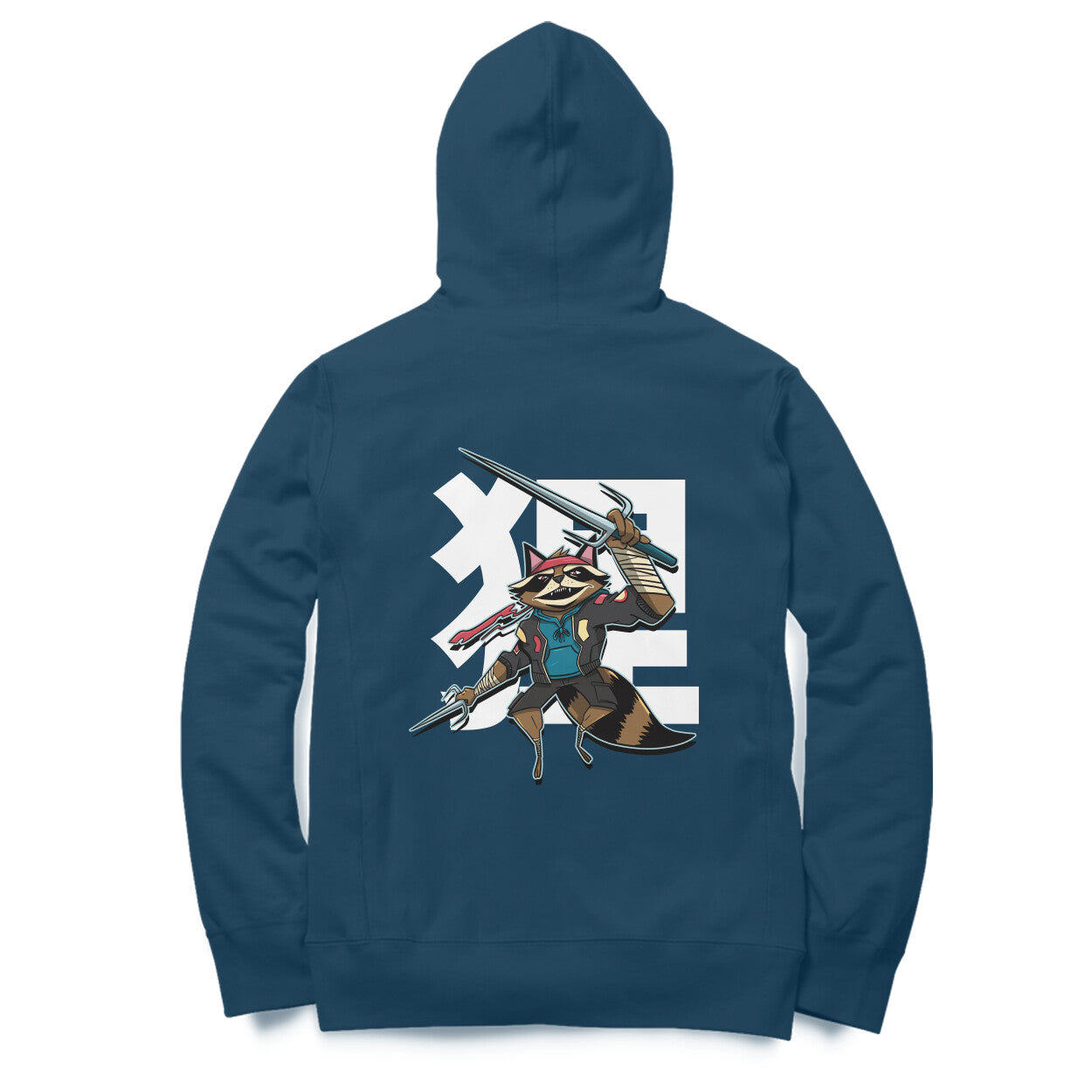 Samurai Racoon - Warrior Animals | Navy Blue Hoodie