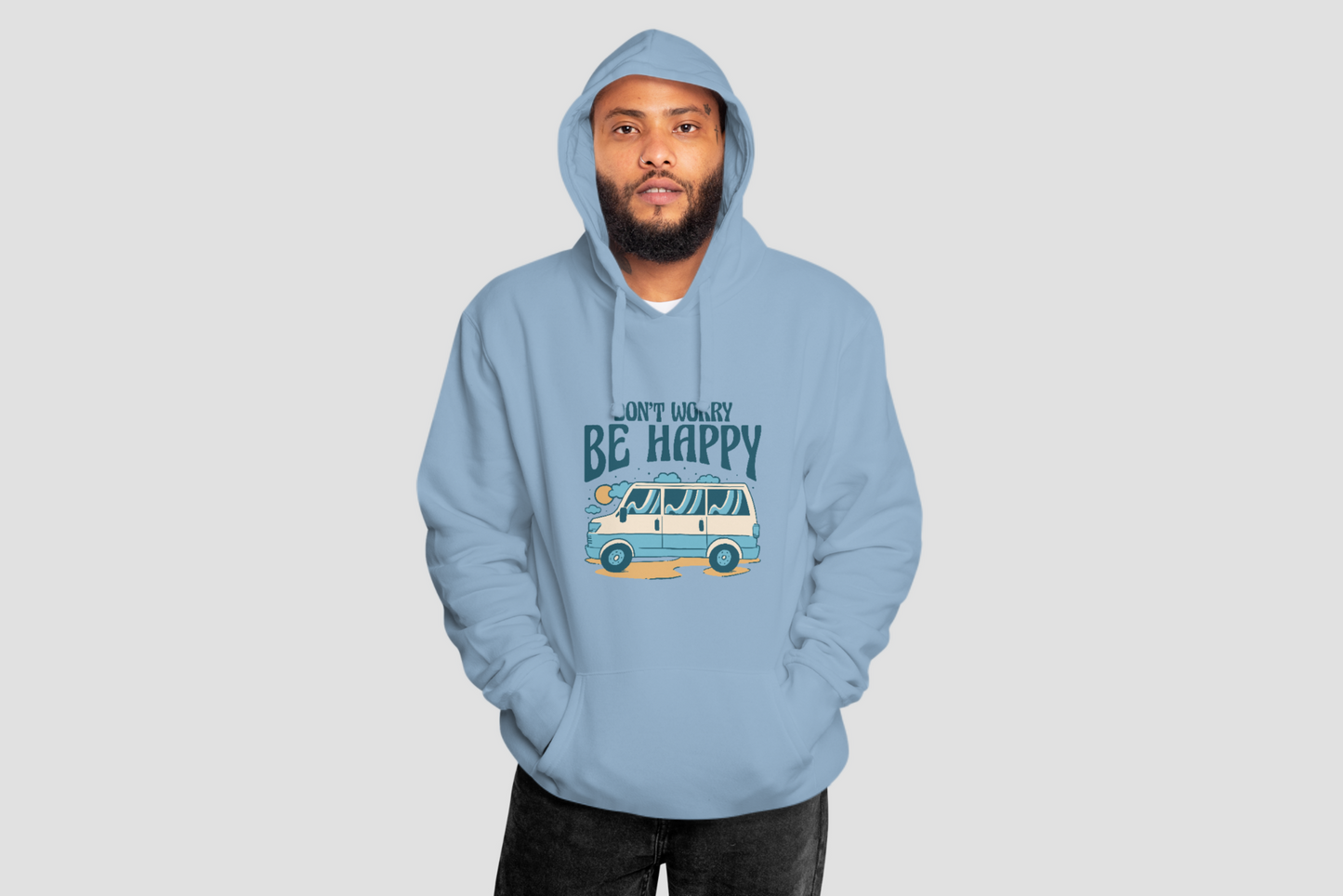 Be Happy - Blue Hoodie