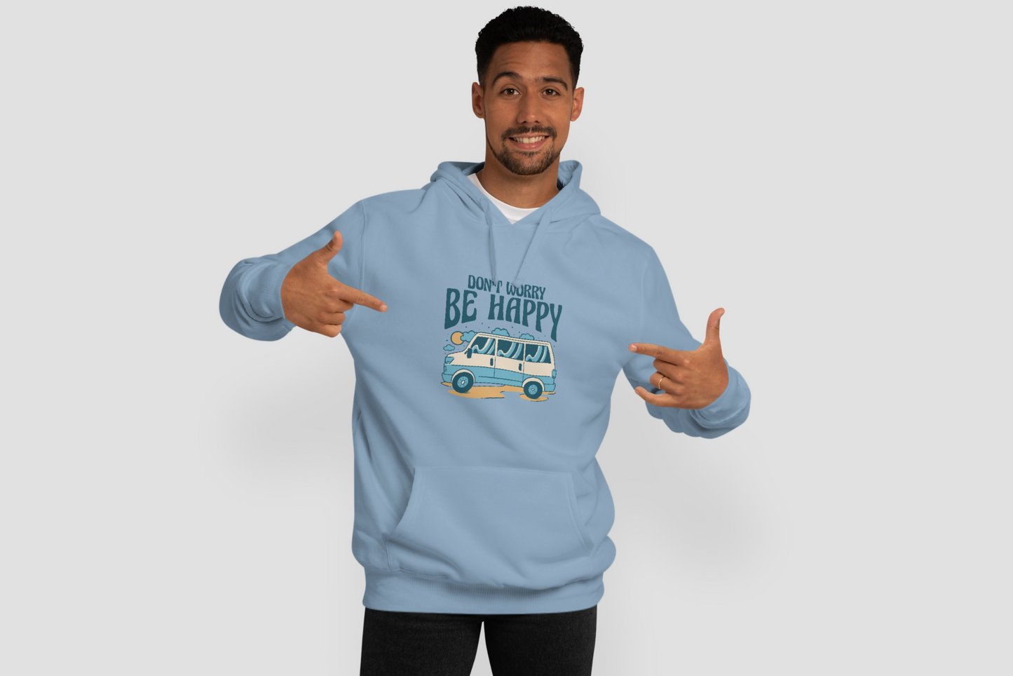 Be Happy - Blue Hoodie