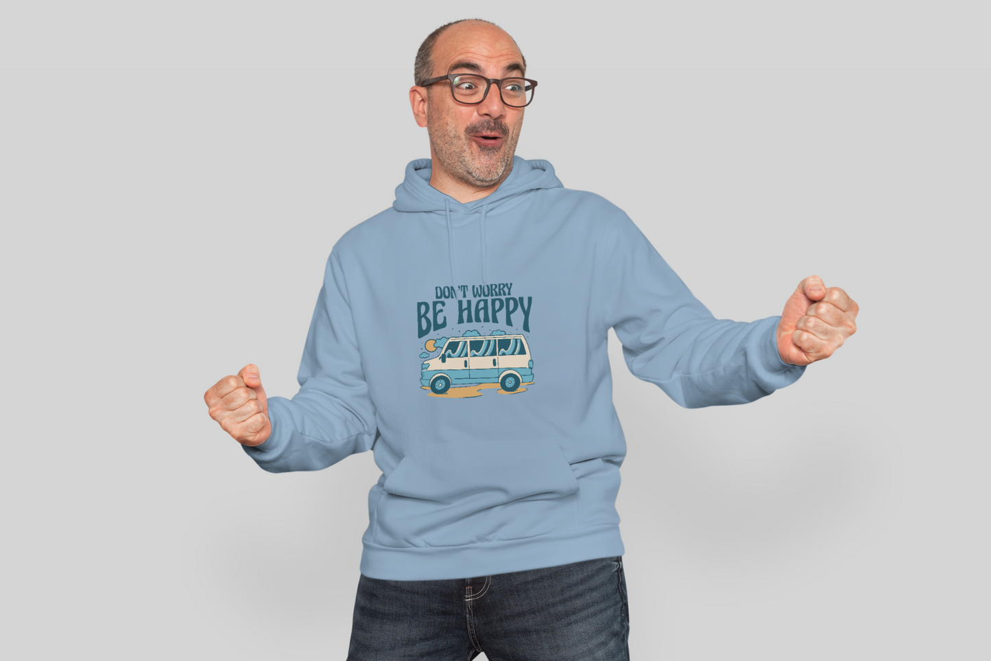 Be Happy - Blue Hoodie