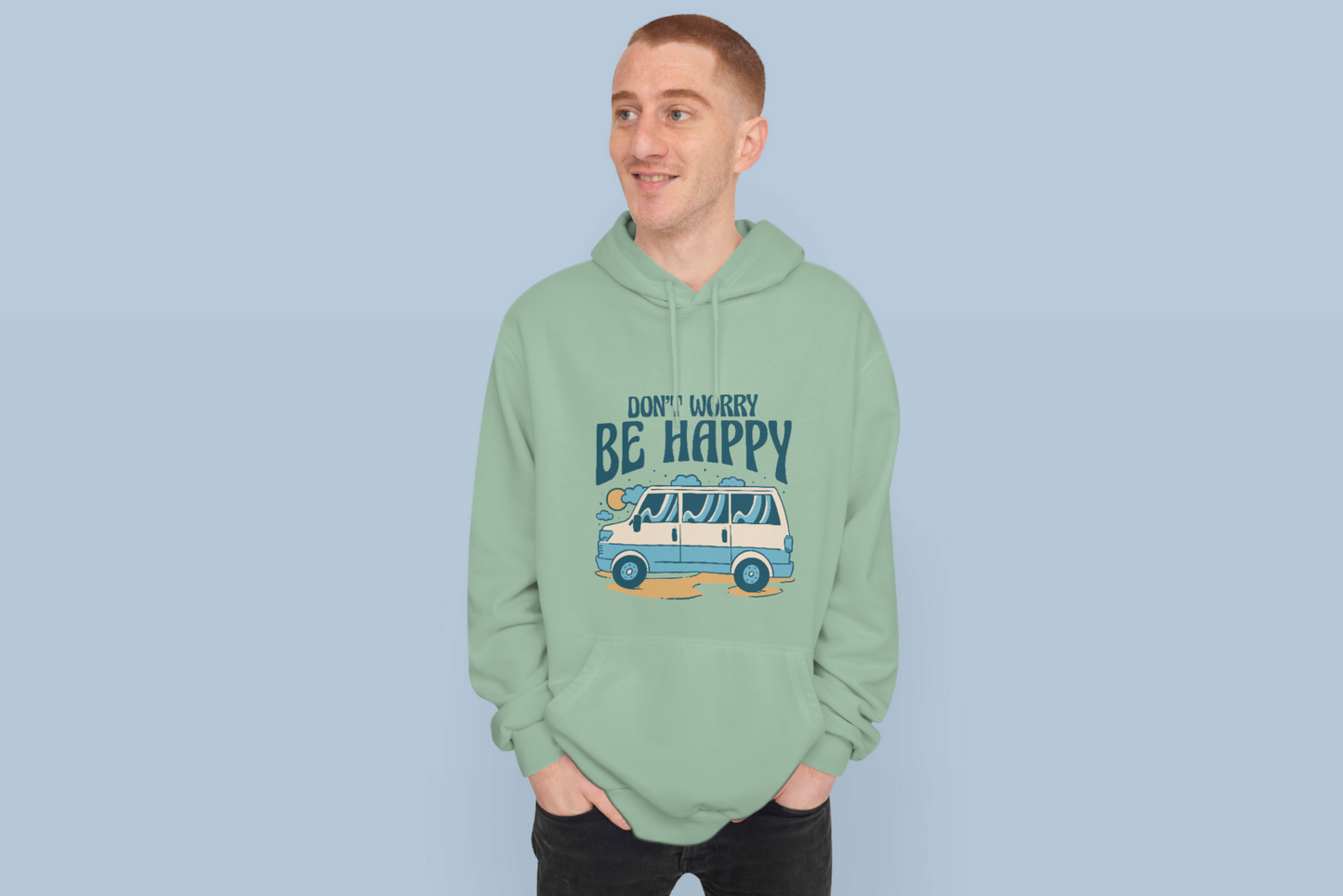 Be Happy - Mint Green Hoodie