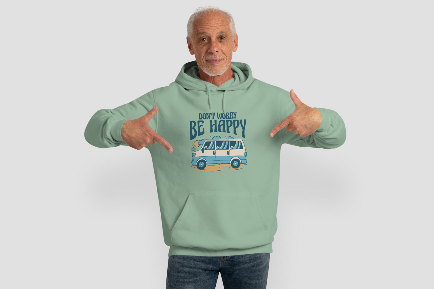 Be Happy - Mint Green Hoodie